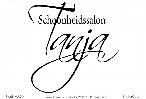 muursticker zakelijk logo schoonheidssalon tanja