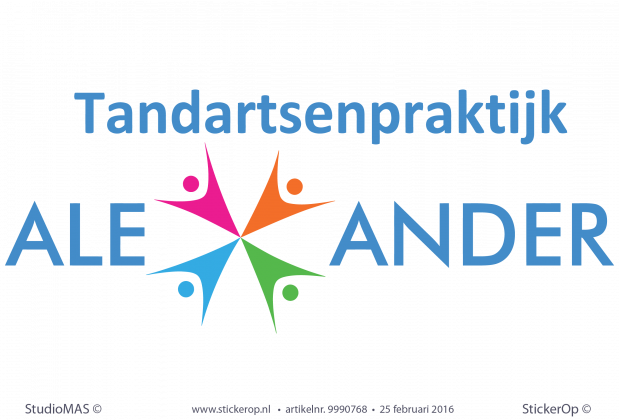 Muurstickers zakelijk logo Tandartsenpraktijk Alexander