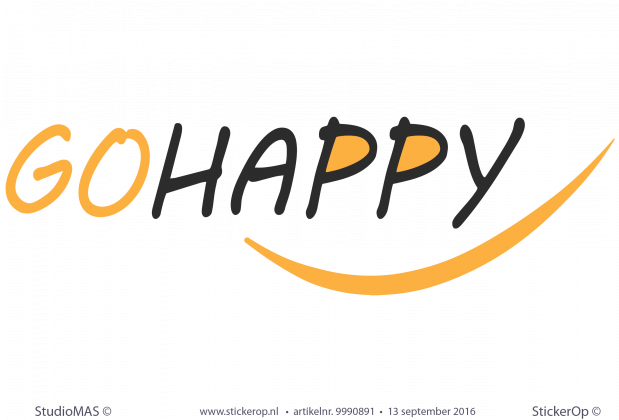 Muursticker logo Muursticker Go Happy