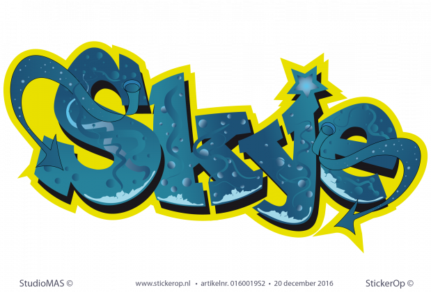 Muursticker graffiti - Skye muursticker graffiti Skye