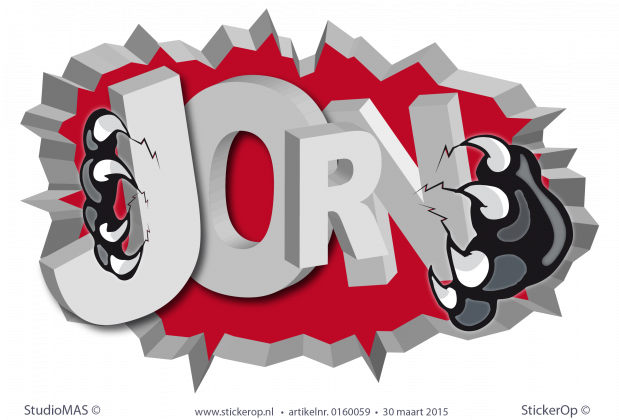 Muursticker full colour Graffiti - Jorn muursticker graffiti Jorn