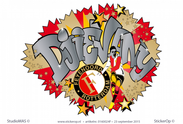 Muursticker full colour graffiti thema sport - Feyenoord - DjieVany muursticker graffiti Feyenoord