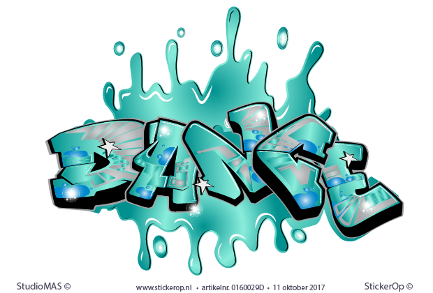 Muursticker graffiti type paint - Dance