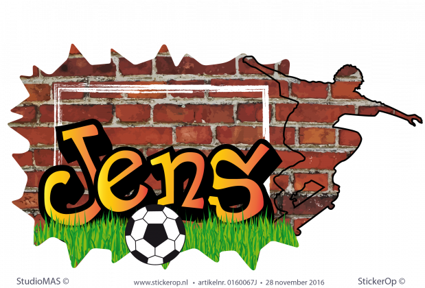 Muursticker thema sport - Graffiti Jens muursticker graffiti sportieve Jens
