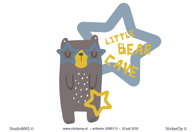 Muurstickers wilde dieren Little Bear Cave