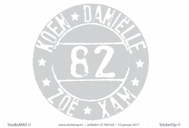 Huisdeurstempel aanvulling nummer 82 muursticker naamstempel Nummer 82