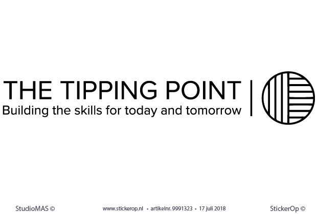 Deursticker zakelijk logo - The Tipping Point muurstickers zakelijke toepassing - logo The Tipping Point