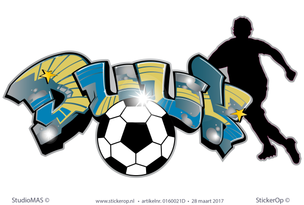 Muurstickers graffiti thema voetbal - Duuk muursticker graffiti thema voetbal Duuk