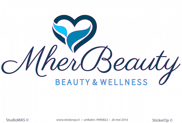 .Deursticker zakelijk logo - Mher Beauty zakelijke logo Mher Beauty