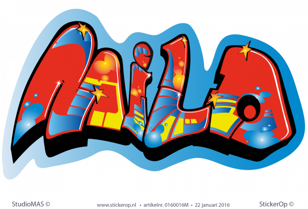 Muursticker graffiti type A - Milo muursticker graffiti Milo