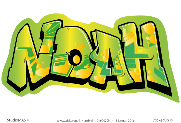 Muursticker graffiti type A - Noah muursticker graffiti Noah