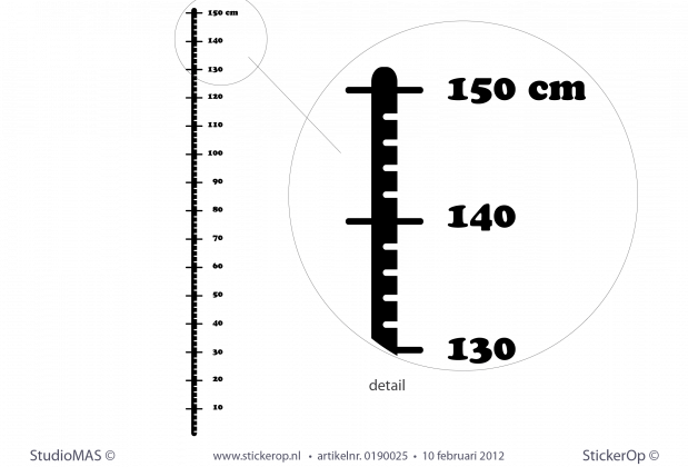 Decoratie kinderkamer - Groeimeter 0 150 of meer