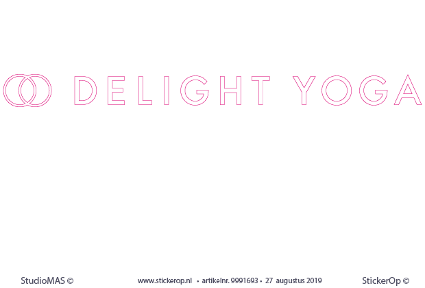 Muursticker zakelijke toepassing - logo Delight Yoga bedrijfslogo - Delight Yoga
