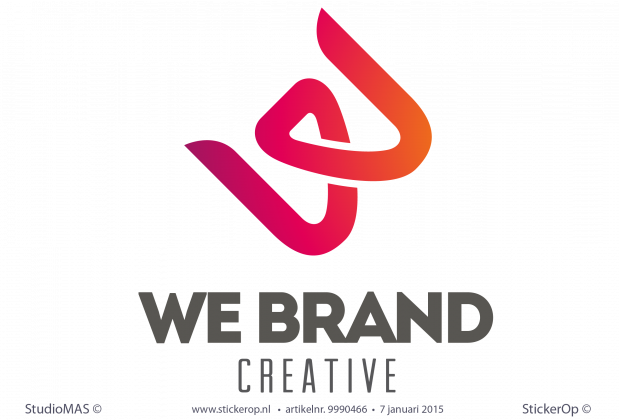 Muursticker full colour zakelijk logo - We Brand Creative zakelijk logo we brand creative