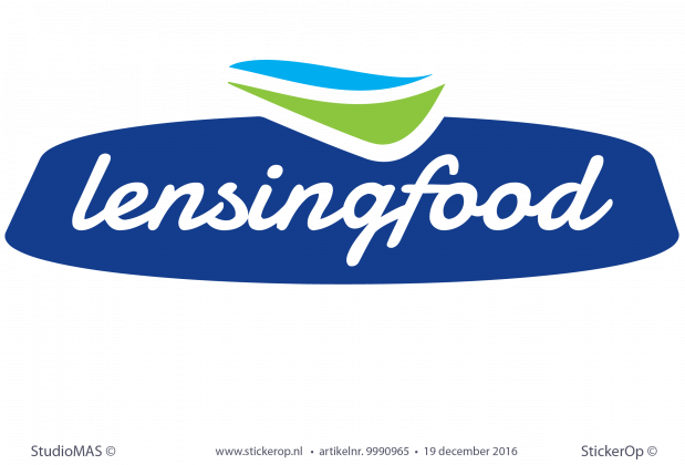 muursticker zakelijk logo Lensing Food