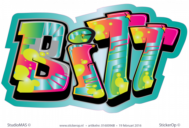 Muursticker graffiti - Britt muursticker graffiti typeA Britt