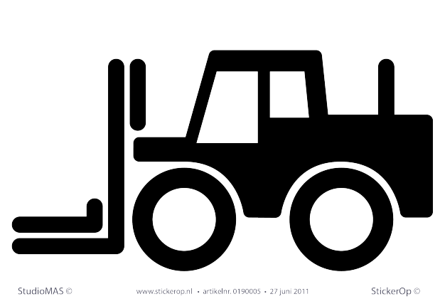 Muurstickers thema muursticker kinderkamer heftruck
