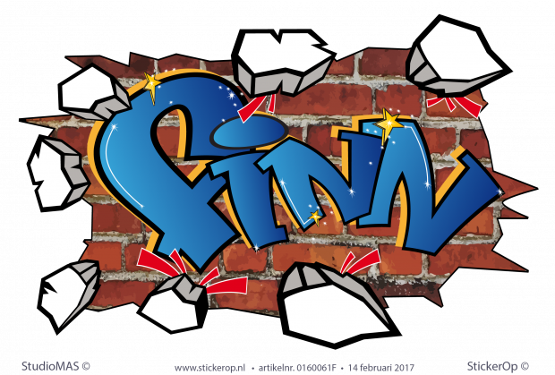 Muursticker graffiti type G - Finn muursticker graffiti Finn