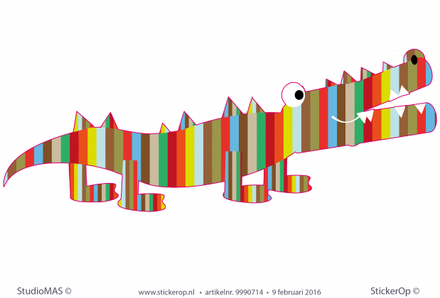 Muursticker geboortekaartje Marikens krokodil