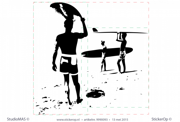 muursticker van eigen tekening stefans surf