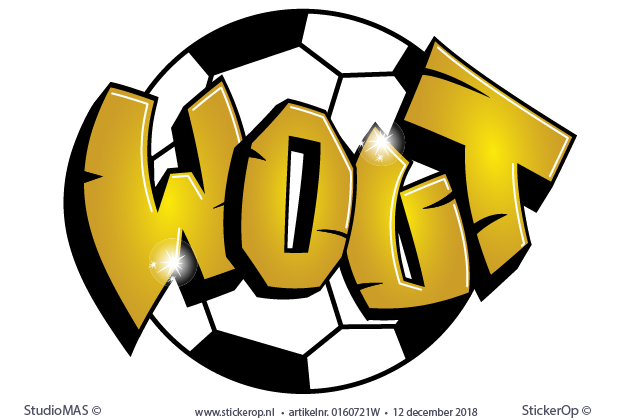 graffiti naamsticker voetbal - Wout