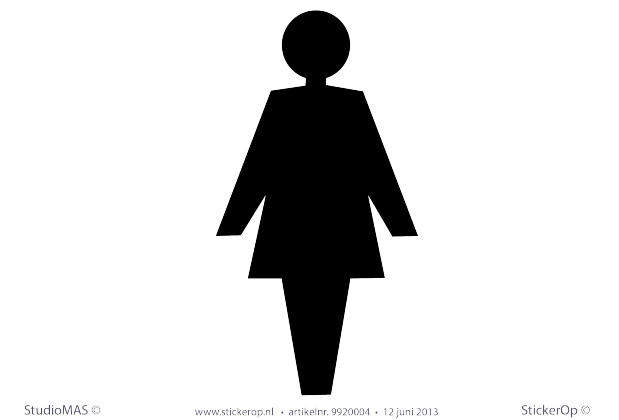 Toiletdeur stickers pictogram vrouw pictogram vrouw toilet recht