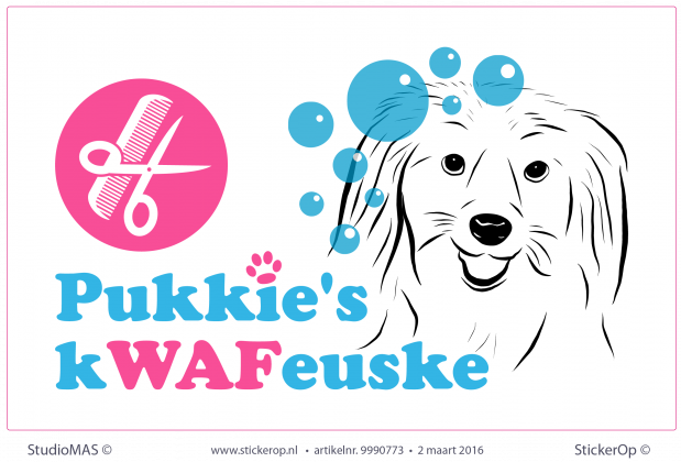 Sticker zakelijk logo - Pukkie's kwafeuske stickers zakelijk logo pukkies kwafeuske