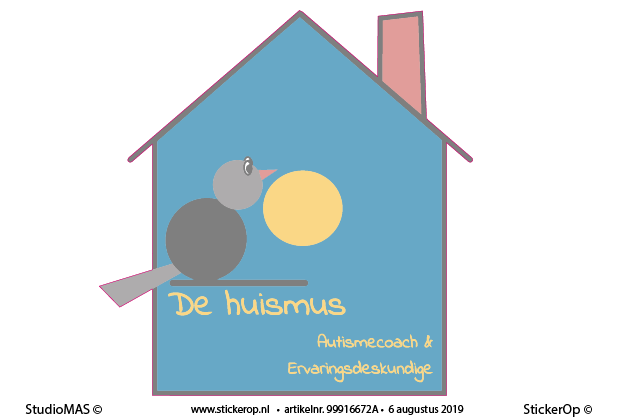 Autosticker zakelijk logo - De Huismus - full colour zakelijk logo - De Huismus - autosticker