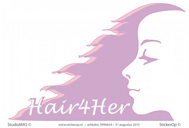 Muursticker zakelijk logo - Hair4Her muurstickers zakelijk-logo hair4her