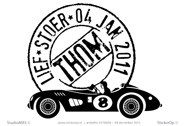 Muurstickers thema muursticker naamstempel oldtimer