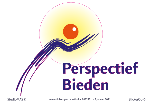 -muursticker van eigen logo - Perspectief Bieden