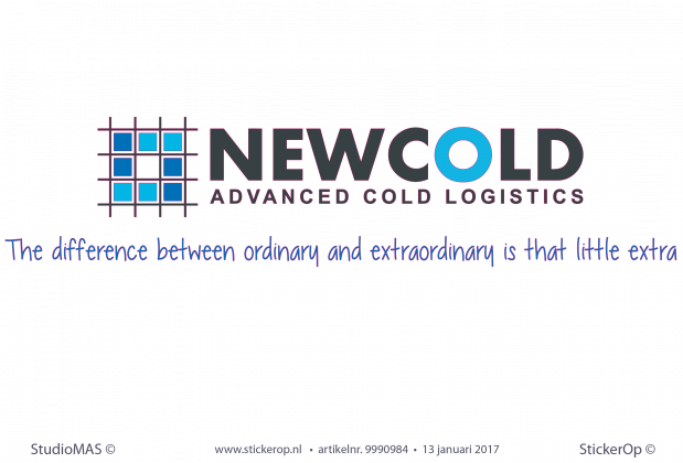 Muursticker zakelijk logo Newcold