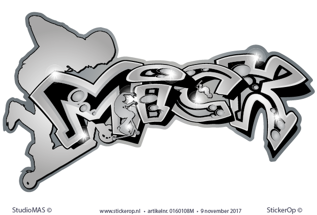 Muurstickers graffiti stuntstep - Mick