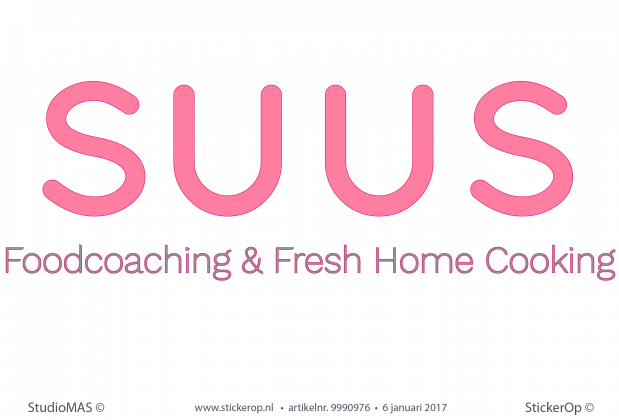 Muursticker zakelijk logo - SUUS foodcoaching & fresh home cooking muursticker zakelijk logo Suus foodcoach