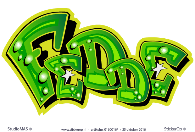 Muurstickers graffiti monster - Fedde muursticker graffiti monster - Fedde