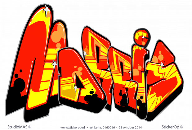 Graffiti Morris muursticker graffiti Morris