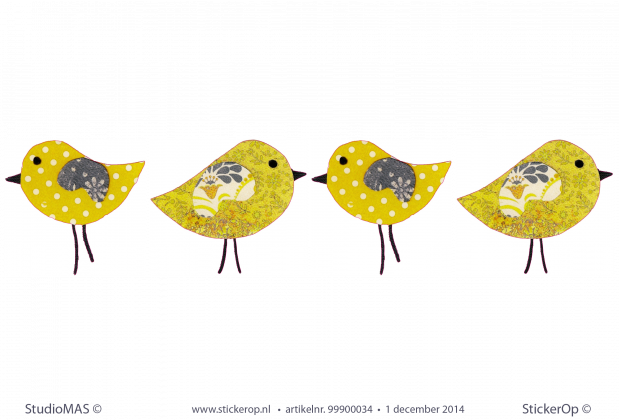 Hanneke's vogeltjes muursticker eigen tekening hannekes vogeltjes