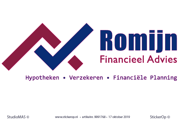 Muursticker zakelijk logo - Romijn financieel advies -muursticker logo - Romijn financieel advies