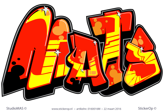 Muurstickers graffiti type A - Mats muursticker graffiti type A Mats