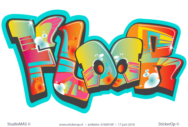 Muurstickers full colour graffiti - Floor Muursticker graffiti type A Floor