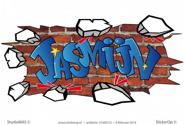 muursticker graffiti type G Jasmijn