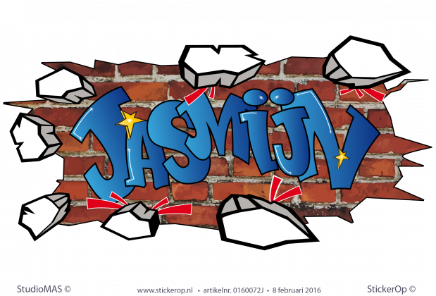 Muursticker graffiti type G - Jasmijn muursticker graffiti type G Jasmijn