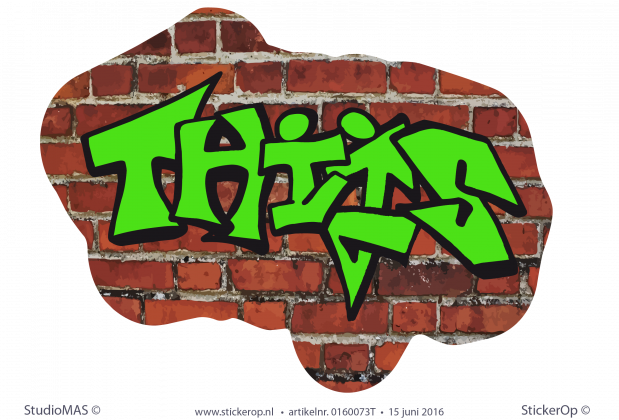 muursticker graffiti typeB Thijs