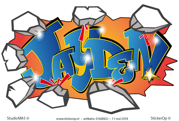 Muurstickers graffiti - Jayden muursticker graffiti Jayden