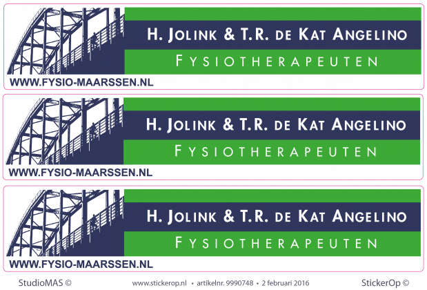 Autosticker zakelijk logo - Fysio-Maarssen - 75 x 15 cm - per 3 stuks Autosticker zakelijk Fysio-Maarssen