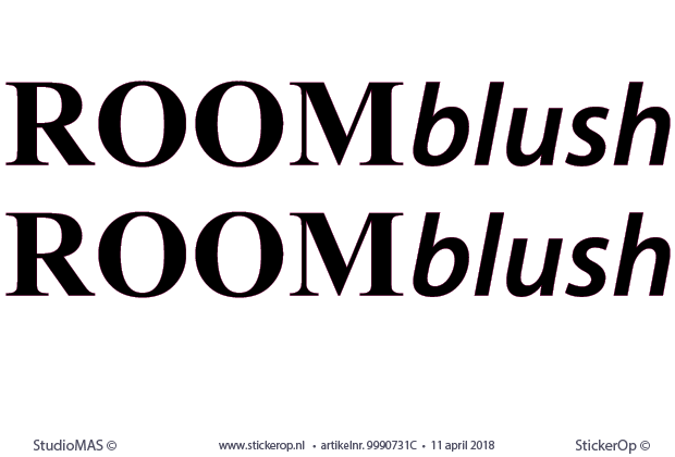 Muur-, deur-, raamsticker zakelijk logo - Roomblush - 2 stuks elk 75 x 9,6 cm. beursdecoratie zakelijk logo Roomblush