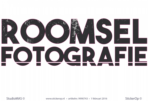 Muursticker zakelijk logo - Roomsel fotografie Muursticker zakelijk logo Roomsel fotografie