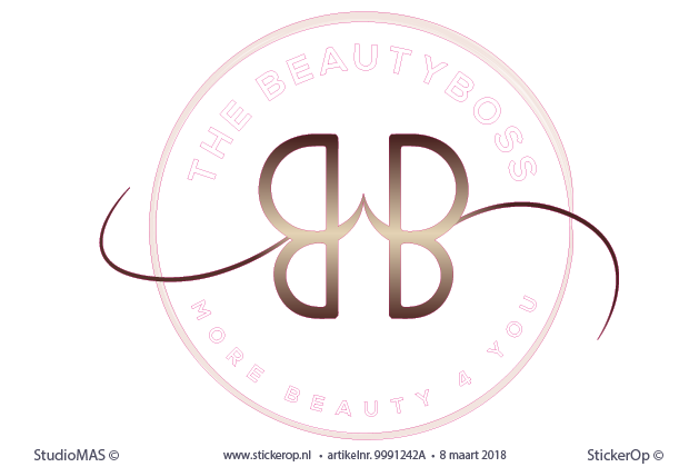 Muurstickers zakelijk gebruik - logo The Beautyboss witte versie