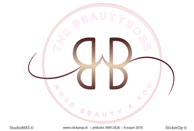 Muurstickers zakelijk gebruik - logo BeautyBoss - witte versie Muurstickers zakelijk gebruik - logo The Beautyboss witte versie