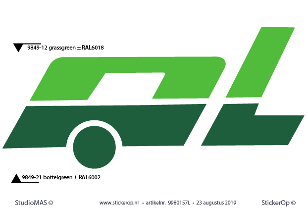 Caravansticker retro logo - Lander Caravan in 2 kleuren - sticker retro logo - Lander caravan